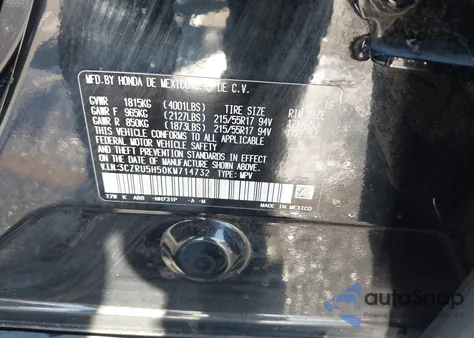 2019 Honda Hr-V Ex z USA, uszkodzony, nr VIN 3CZRU5H50KM714732